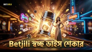 লাইভ ডিলারের সামনে স্বচ্ছ স্বয়ংক্রিয় ডাইস শেকার